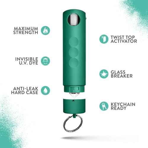 Guard Dog Security Pepper Spray Self Defense Window Breaker Escape Tool, Car Safety Tool, Police Strength Protection, 16 Feet Range, Pepper Spray Keychain for Women and Men