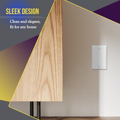ENERLITES White 1-Gang Wall Plate Cover 5 Pack Gloss Finish Durable Electrical Decor