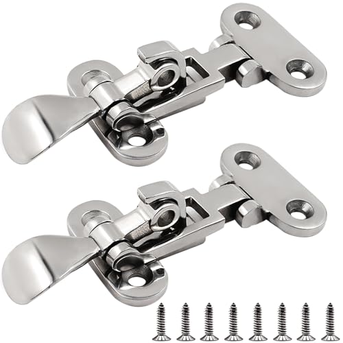 Stainless Steel Hasps Marine Grade 316 SS Boat Latches Heavy Dudy Door Latch with Screws (B-2 Pack)