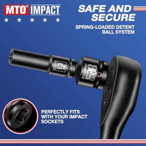 MTO 2-Piece 3/8" Female to 1/4" Male Impact Socket Adapter, 3/8-Inch Impact Socket Reducer, Chrome Molybdenum Alloy Steel, for Impact Wrench & Ratchet Use
