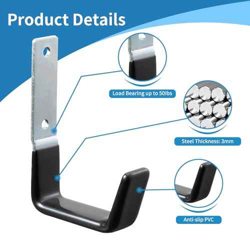 Heavy Duty Steel Garage Hooks,Garage Storage Utility Hooks,Anti-Slip Hanger, Tool Organizer,Steel Wall Mount Organizer, Garden Hose Hanger (Small-2PC)