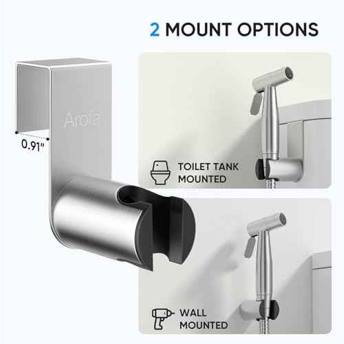 Arofa Handheld Toilet Bidet Sprayer for Toilet-Adjustable Water Pressure Control with Bidet Hose for Feminine Wash, Stainless Steel Brushed Nickel Bidet Faucet Cloth Diaper for Baby Wash