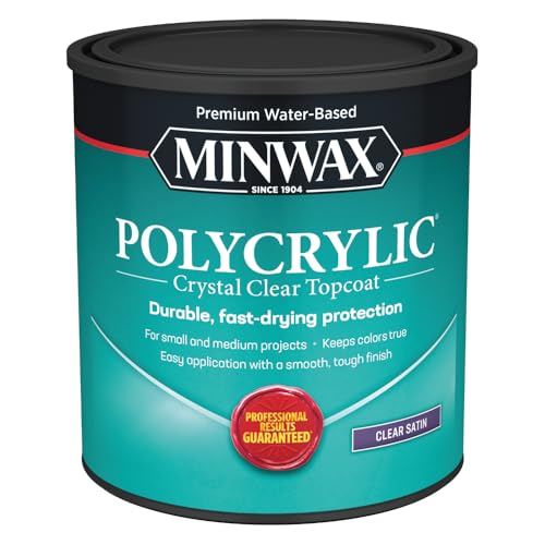 Minwax Polycrylic Protective Finish Satin Clear 1 Quart - Interior Wood Top Coat - Variation 1