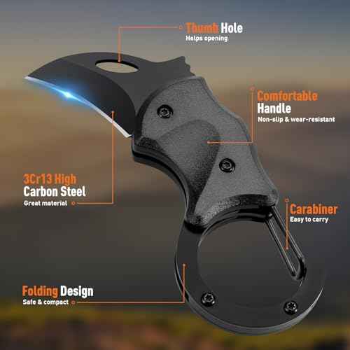 ZOOI Stocking Stuffers Gifts for Men Pocket Carabiner Gadgets, Mens Gifts for Christmas, Anniversary Birthday Gifts for Men Dad Husband Him Grandpa, White Elephant Gift for Adults, EDC Gadgets Tool