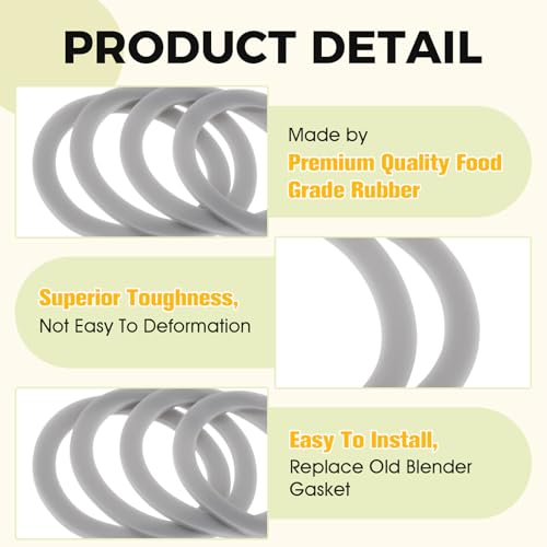 DRELD Replacement Black Decker Blender Gasket O-Ring 4Pcs | Fits BL1900, BL3900, BL4900, BL5000, BL5900, BL6000, BL9000