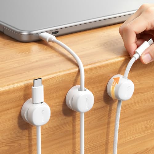 Lamicall 6 Pack Rotating Magnetic Cable Clips - Snow White