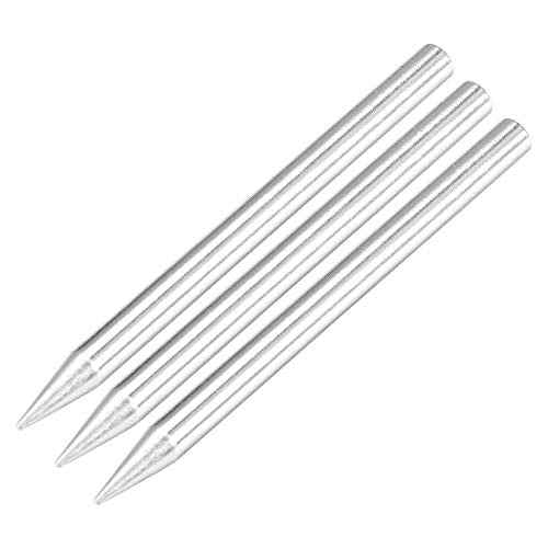 uxcell 4.5x68mm Lead-free Soldering Iron Tip Replacement Solder Conical Tip 40W Welding Equipment for Soldering Silver 3pcs