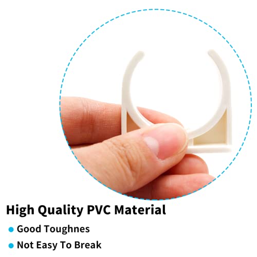 12 Pcs PVC Water Pipe Clamps, 1-1/2 Inch (40mm) ID Pipe Clamps Clips U-Shaped Buckles for Water Pipes and Tubing Hoses Support (White)