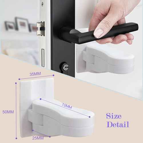 Child Proof Door Lever Locks (6 Pack) Baby Proofing Door Handle Locks with Adhesives, No Drilling Child Safety Door Locks for Protecting Kids and Toddler