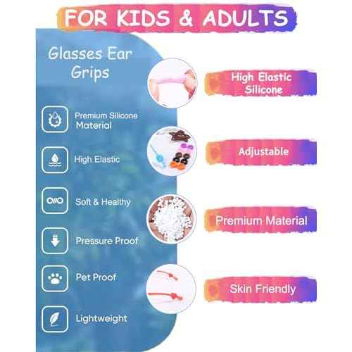 Eye Glasses Ear Grippers,Silicone Eyeglasses Ear Grip Eyewear Retainer-Sports Ear Grips for Glasses Ear Hooks