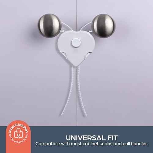 Dreambaby Flexi Lock - Cabinet & Drawer Handle Locks - Cabinet Safety Straps - with Multi-Touch Release System - White - 2 Count (Pack of 1) - Model L185