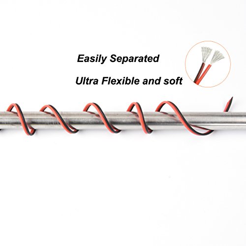 Haerkn 18AWG Silicone Electrical Wire Cables 2 Cores 30ft Spool - Flexible, High-Temperature Resistance
