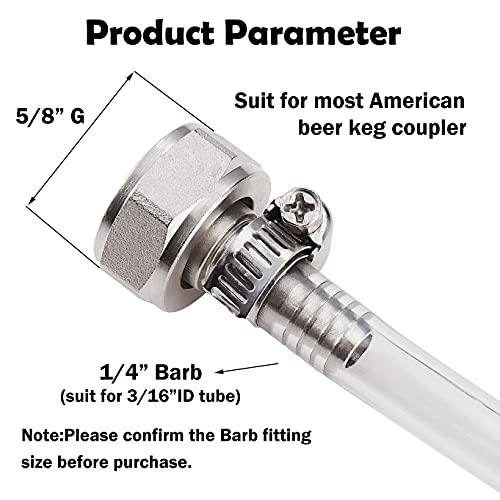 LitKiwi 2Pcs 5/8 G BSP to 1/4 Barb Fittings Stainless Steel Keg Coupler Connector