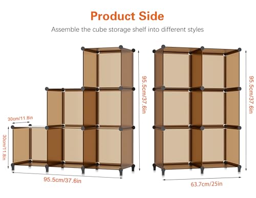 HOMIDEC 6-Cube Storage Organizer Brown 11.8 x 11.8 x 11.8 Inch Kids Bedroom Closet