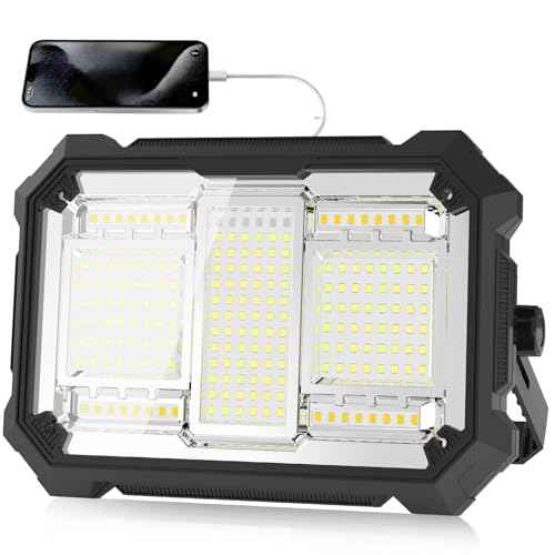 400W 32000MAh Rechargeable Work Light, 206 LED 32000LM Portable Flood Light with Stand£¦infinitely dimmable function, IP66 Waterproof 4 Modes LED Job Site Lighting Flashlights for Mechanic Car Repair