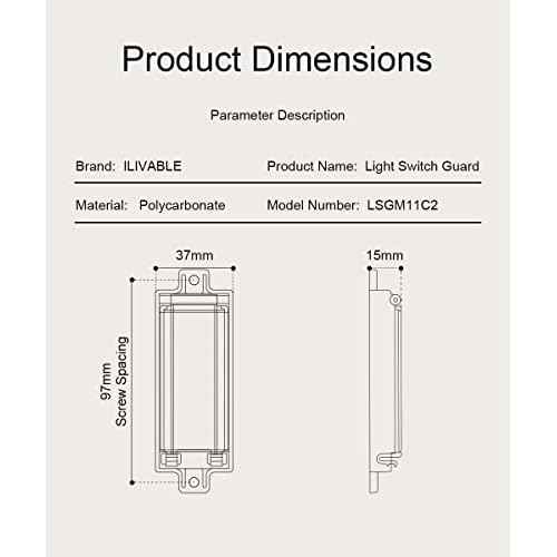 Light Switch Guard, ILIVABLE Child Proof Rocker Switch Plate Cover Prevents Kids or Accidental Turned On/Off Switch While Allowing Access (Clear, 1 Pack)