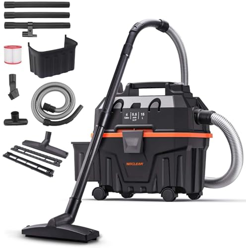 WECLEAN Black 4 Gallon 5.5 Peak HP Commercial Wet Dry Shop Vacuum Cleaner