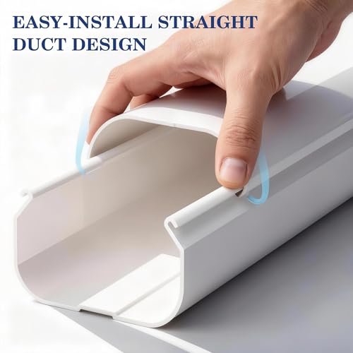 LyPrem 16.5ft White PVC Mini Split Line Set Cover 4" for AC & Heat Pump