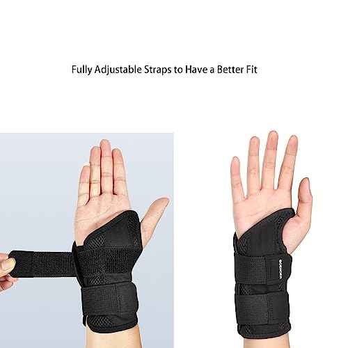 Boenoea Wrist Brace for Carpal Tunnel, Wrist Brace Night Support, Adjustable Wrist Splint Right Left Hand, Wrist Support for Women and Men, for Relief Pain of Arthritis, Tendonitis, Sprains (S/M)