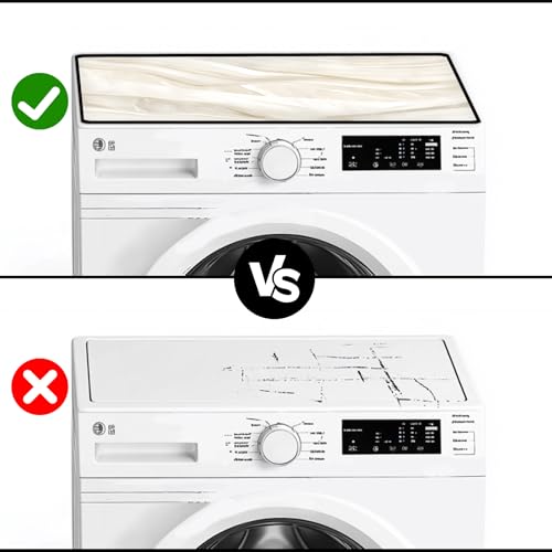 AOHMPT 23.6x19.7in Non-Slip Washer & Dryer Top Cover Mat Marble Pattern