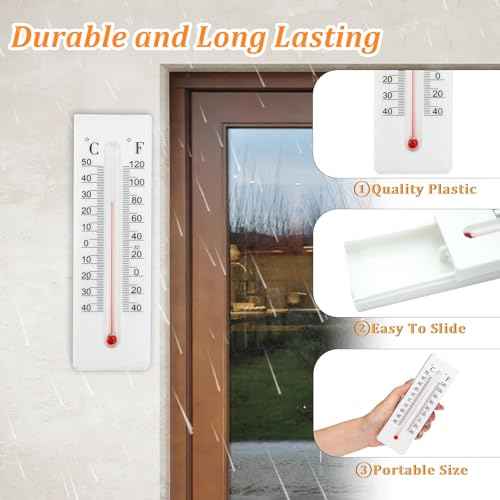 Key Cabinet Outdoor, Key Lock Box, Thermometer Decorative Hide a Keys Lockbox for Outside Waterproof Dexspoeny Secret Hidden Storage Coins, Money and Hold House Spare Keys for Safe Storage