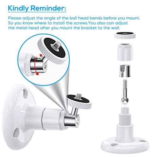 FastSnail Wall Mount Compatible with Wyze Cam Pan V3 & Wyze Cam V4/V3 & Wyze Cam Outdoor/Indoor, 360 Degree Swivel Adjustable Bracket for Wyze Cam and Other Camera with Same Interface 2 Pack