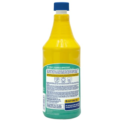 Zep Grout Cleaner and Brightener 32oz - Deep Stain Removal, Made in USA, Pack of 1