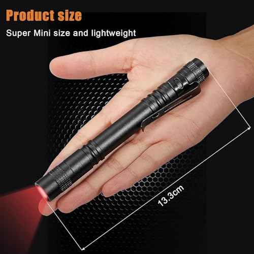 Tuanse 2 Pcs Red Light Flashlight Red LED Flashlight Pen Light Bright Torch for Night Astronomy Aviation Observation Turtle Safe Beach