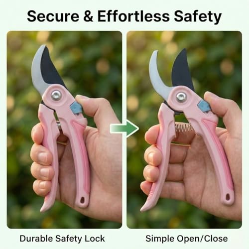 Pink NEXON Pruning Shears 2-Pack - 8" Bypass Garden Clippers & 6.25" Precision Snips
