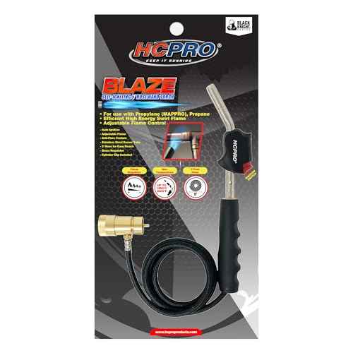 HCPRO HC-BZT5 MAPP Gas Torch Kit with 5ft Propane Hose Self-Igniting Swirl Flame Soldering Torch Head for HVAC Plumbing Welding Brazing Copper Pipe Repair Heating Tool