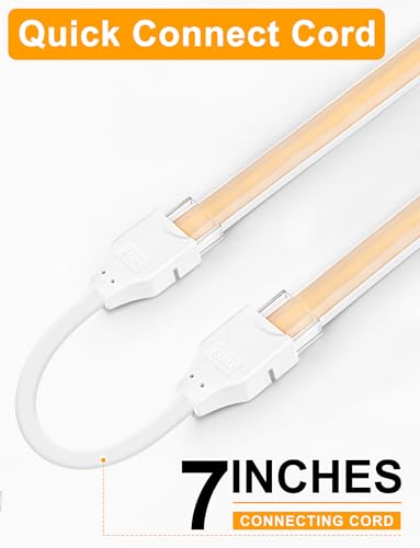Lamomo 16.4Ft Dimmable COB LED Strip Lights Warm White Waterproof Rope Light with Remote
