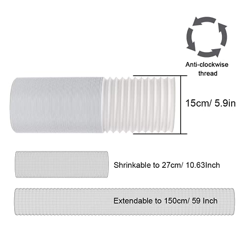 Portable AC Window Vent Kit, Sliding Seal Kit 5.9" Exhaust Hose