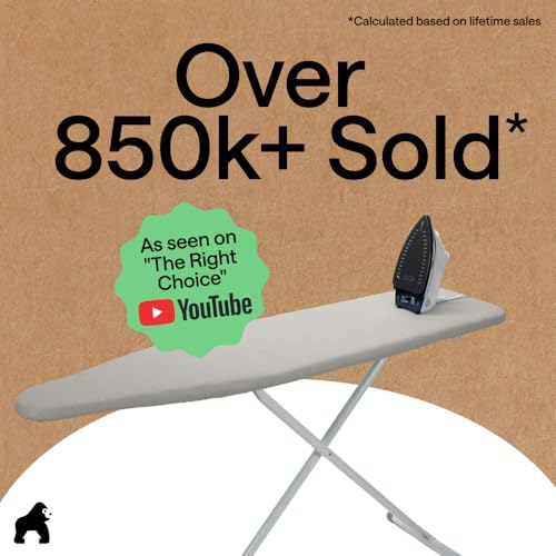 Gorilla Grip Padded Ironing Board Cover 15x54 in Silver, Heat & Stain Resistant