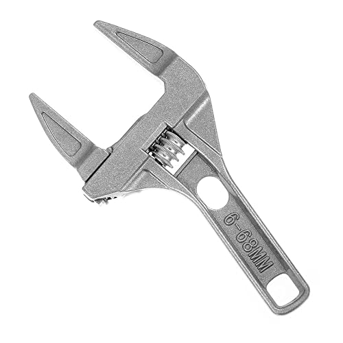 HomeSoGood Wrench Short Shank 6-68 mm Large Openings Bathroom Aluminum Alloy Spanner Wrenches Repair Tool for Plastic Plumbing Tube Washbasin Nut Disassembly