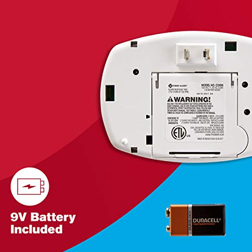 First Alert CO606 Plug-in Carbon Monoxide Detector with Battery Backup - 1-Pack, White