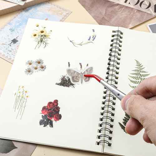 4 Pieces Tweezers with Rubber Tips PVC Rubber Coated Tweezers Rubber Long Bent Tip Tweezer and Straight Flat Tip Tweezer for Lab Stamp Hobby Jewelry Crafts Feeding (Silver, Red)