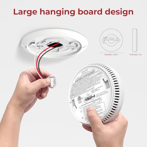 Siterlink 6 Pack Hardwired Photoelectric Smoke Detectors with Battery Backup & Interconnection
