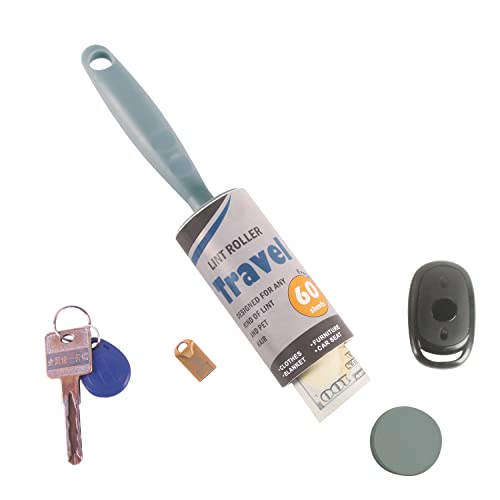 Keep Your Secret- Lint Roller for Diversion Safe-Hidden Compartment for Keys, Cash and Valuables(Grey)