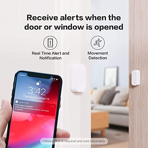 Aqara Zigbee Door and Window Sensor 3 Pack - Wireless Contact Sensors for Home Security