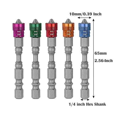 10Pcs PH2 Magnetic Phillips Screwdriver Bit Set 1/4 Inch Hex Shank Cross Screw Electric Power Drivers Bits, 65mm