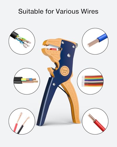 VCELINK Blue Wire Stripper and Cutter, Automatic 14-24AWG, Multifunctional