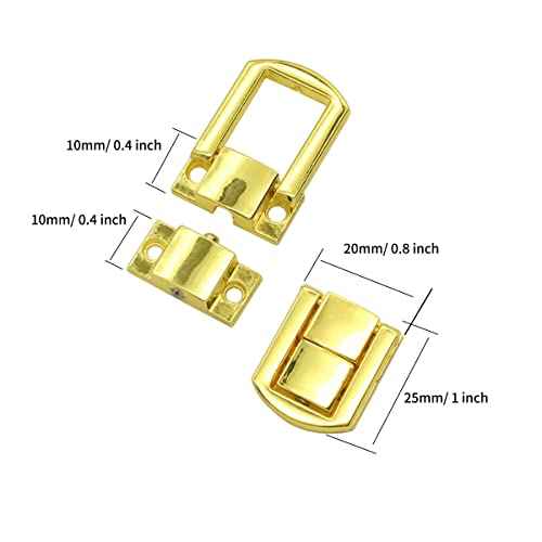 12 Pieces Hasp Latch Catch Lock, Metal Buckle Lock for Box Decoration(Gold)