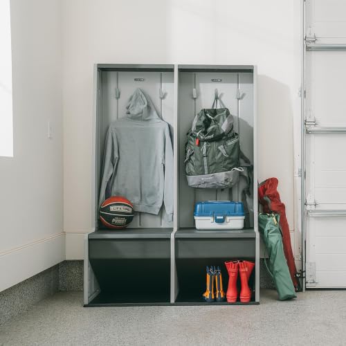 Lifetime 64.7-Inch Grey Locker with Bench & Shoe Organizer - Garage/Entry Storage