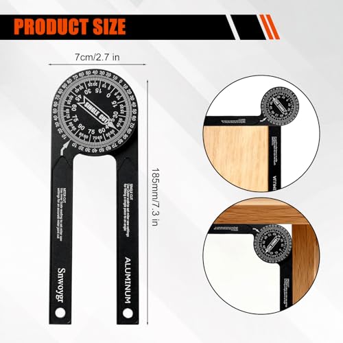 7 Inch Aluminum Miter Saw Protractor - High-Precision Angle Finder with Mini-Wrench
