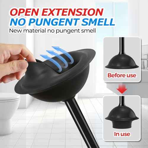 Toilet Plunger with Holder,Plungers for Bathroom with Holder,Plunger with Cover,Bathroom Decor£¬Bathroom Accessories£¬Toilet Bowl Cleaners,Black(19inch)
