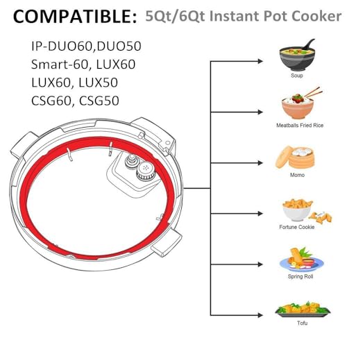 ZoneFly 6qt Silicone Gasket Sealing Ring for Instant Pot IP-DUO60/DUO50 etc. 2-Pack