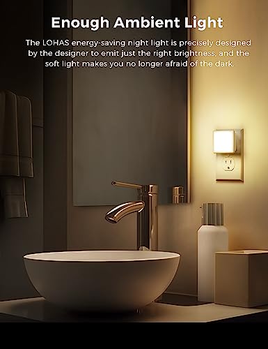 LOHAS LED Night Lights 2-Pack 3000K Soft White Wall Plug-in Auto On/Off