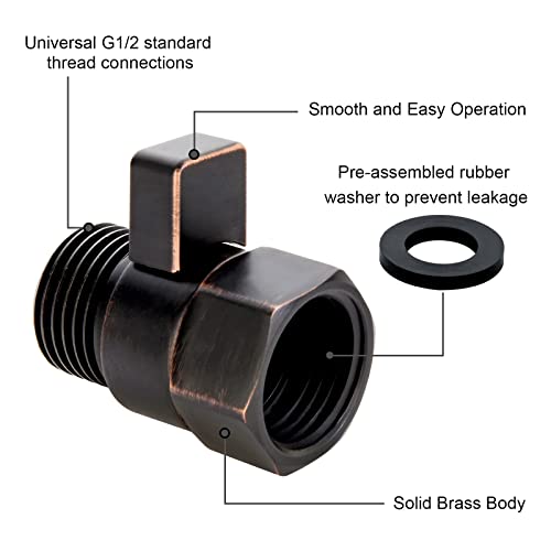 BRIGHT SHOWERS Brass Water Flow Control Valve - Oil-Rubbed Bronze Shower Head Regulator