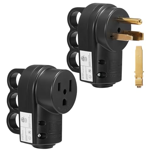 Suplevel Black NEMA 6-50 50 Amp Welders Plug & Connector Set, 250V