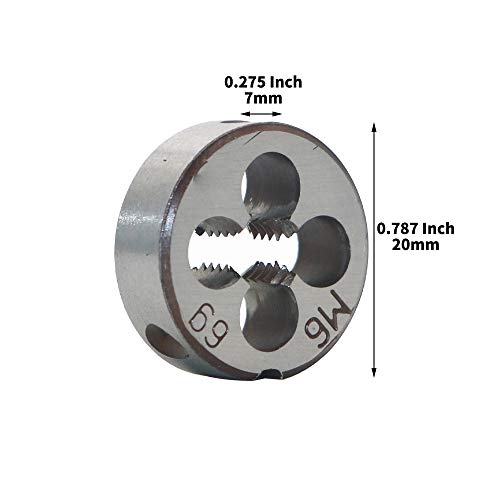 HSS 6mm X 1 Metric Right Hand Round Die, Machine Thread Die M6 X 1mm Pitch for Mold Machining, Alloy Steel, It Can Process Steel, Cast Iron, Copper And Aluminum.